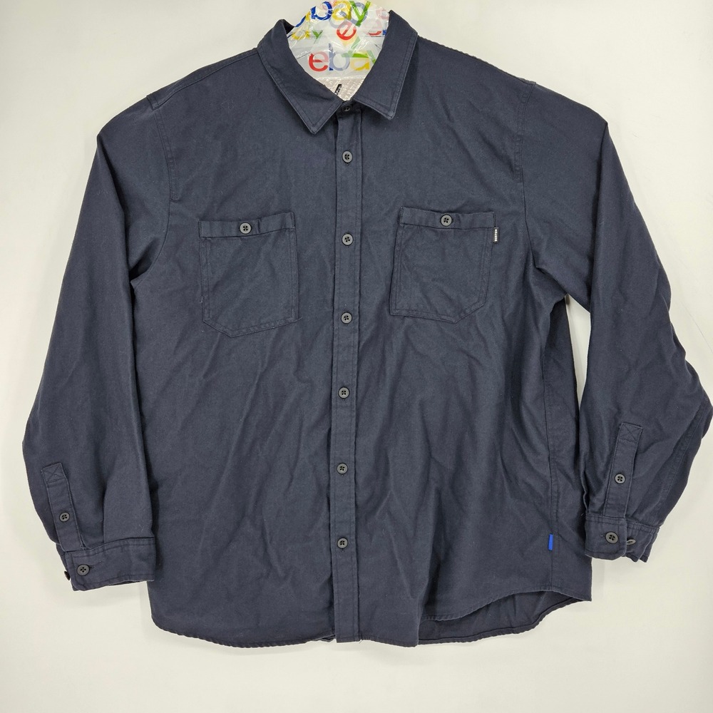 Burton Favorite Flannel Shirt Mens XXL Button Up Long Sleeve Dark Blue Outdoors